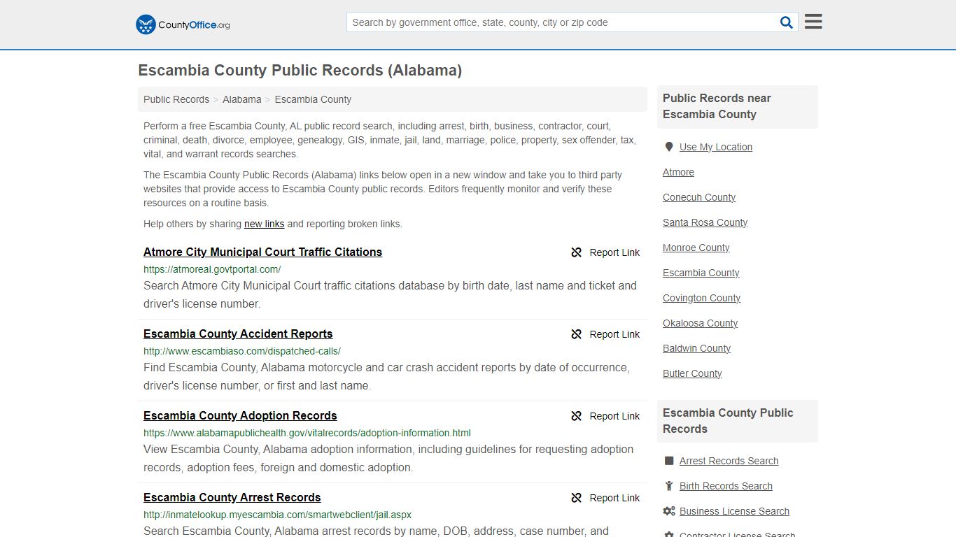 Escambia County Public Records (Alabama) - County Office