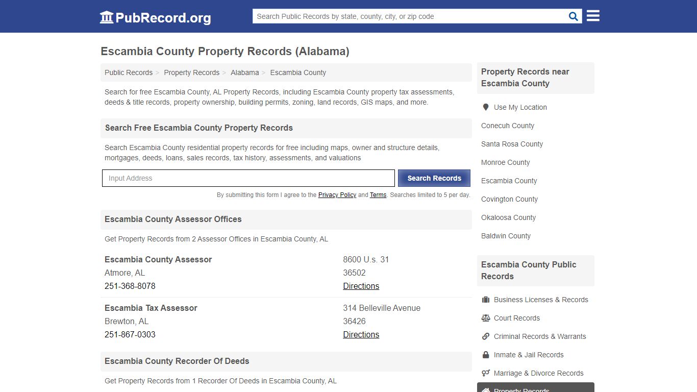 Escambia County Property Records (Alabama) - PubRecord.org